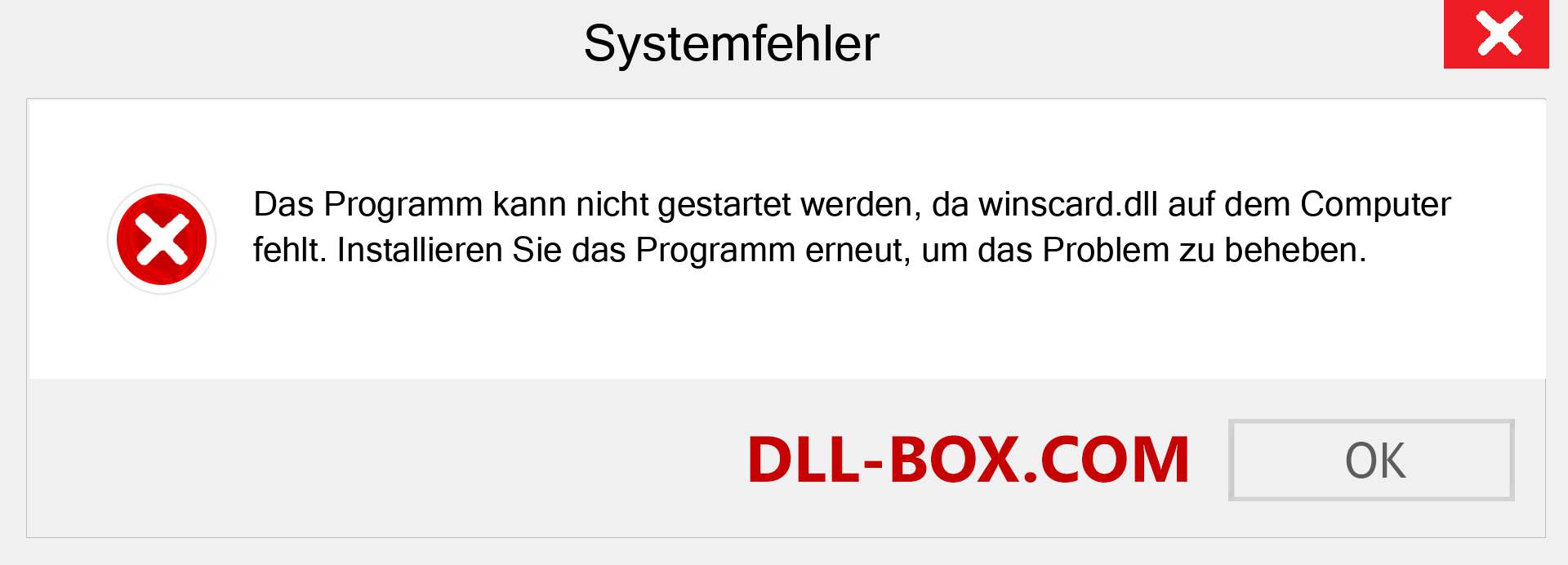 winscard.dll-Datei fehlt?. Download für Windows 7, 8, 10 - Fix winscard dll Missing Error unter Windows, Fotos, Bildern